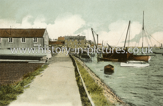 Sea Wall looking East, Burnham on Crouch, Essex. c.1905